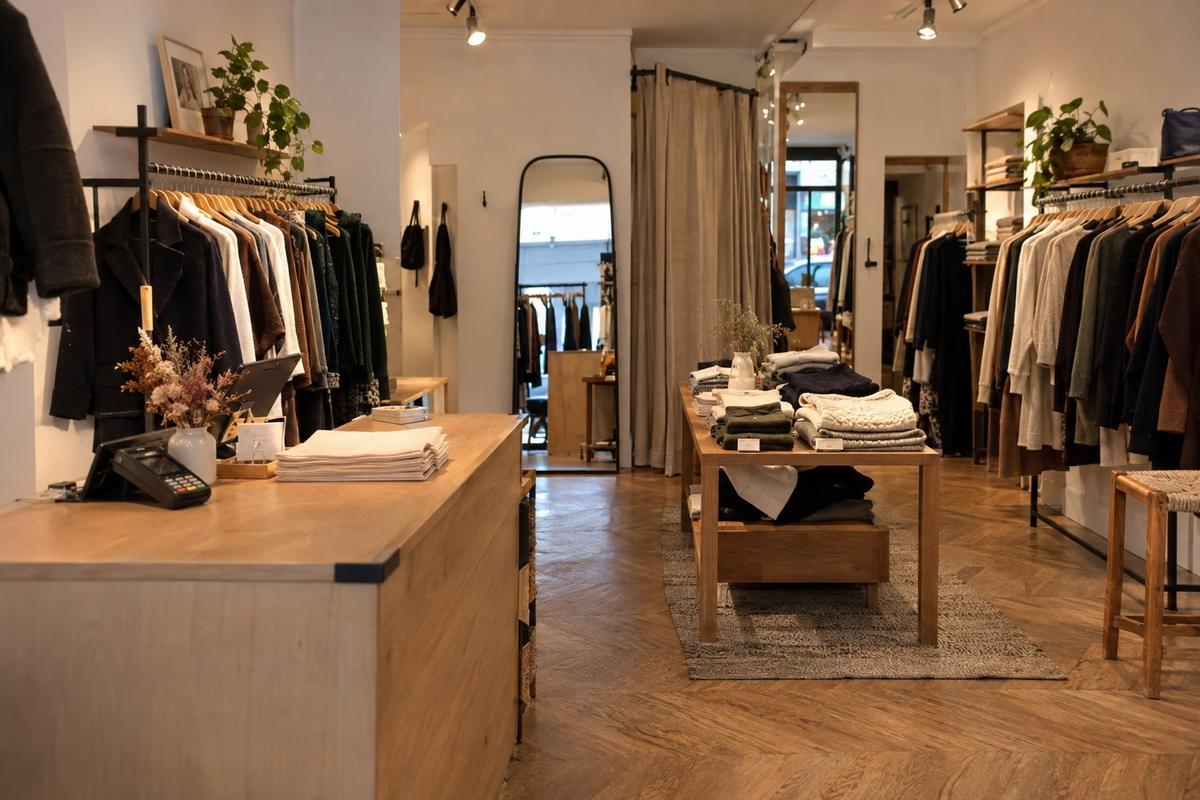 Après : agencement d'une boutique de prêt-à-porter