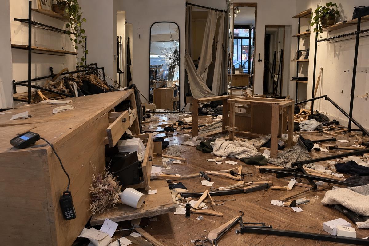 Avant : agencement d'une boutique de prêt-à-porter