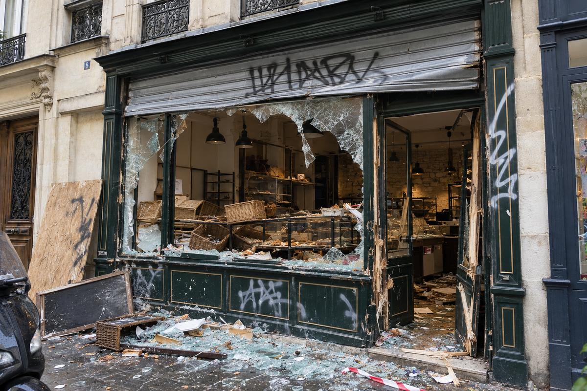 Avant : devanture de boulangerie parisienne